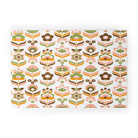 Emanuela Carratoni Retro Flowers Mix Welcome Mat