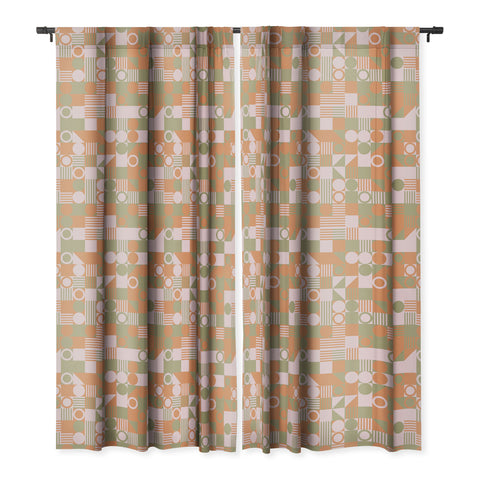 Emanuela Carratoni Retro Geometry Blackout Window Curtain