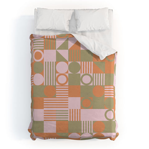 Emanuela Carratoni Retro Geometry Duvet Cover