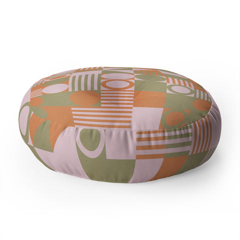 Emanuela Carratoni Retro Geometry Floor Pillow Round
