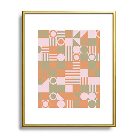 Emanuela Carratoni Retro Geometry Metal Framed Art Print