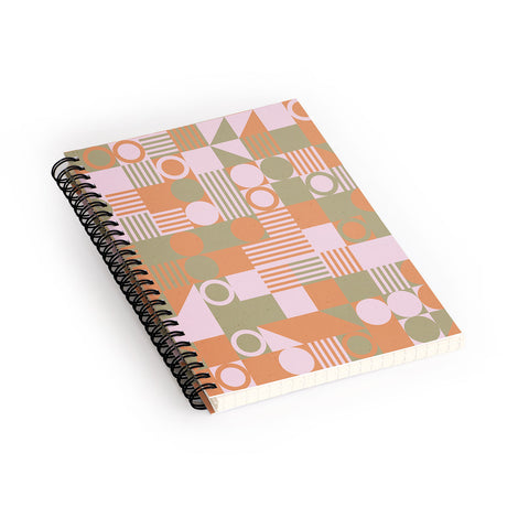 Emanuela Carratoni Retro Geometry Spiral Notebook