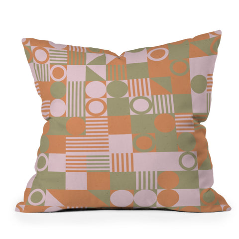 Emanuela Carratoni Retro Geometry Throw Pillow