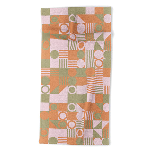Emanuela Carratoni Retro Geometry Beach Towel