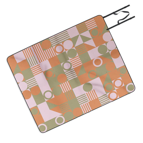 Emanuela Carratoni Retro Geometry Picnic Blanket