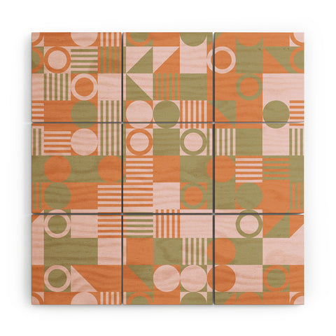 Emanuela Carratoni Retro Geometry Wood Wall Mural