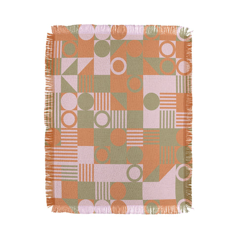 Emanuela Carratoni Retro Geometry Throw Blanket