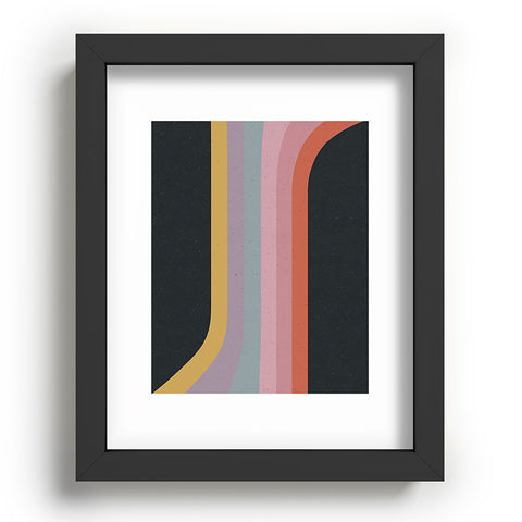 Emanuela Carratoni Retro Rainbow on Black Recessed Framing Rectangle
