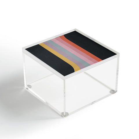 Emanuela Carratoni Retro Rainbow on Black Acrylic Box