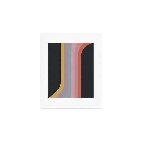 Emanuela Carratoni Retro Rainbow on Black Art Print