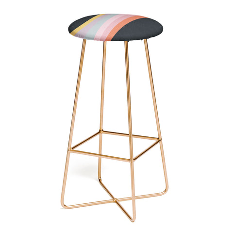 Emanuela Carratoni Retro Rainbow on Black Bar Stool