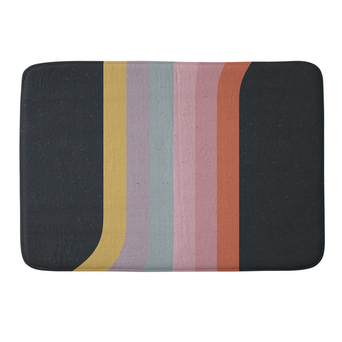 Emanuela Carratoni Retro Rainbow on Black Memory Foam Bath Mat