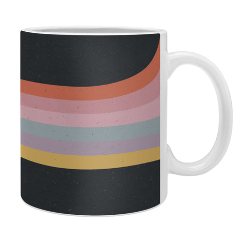 Emanuela Carratoni Retro Rainbow on Black Coffee Mug