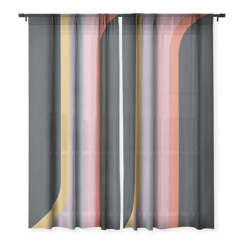 Emanuela Carratoni Retro Rainbow on Black Sheer Non Repeat