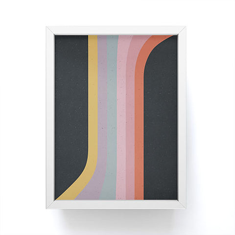 Emanuela Carratoni Retro Rainbow on Black Framed Mini Art Print