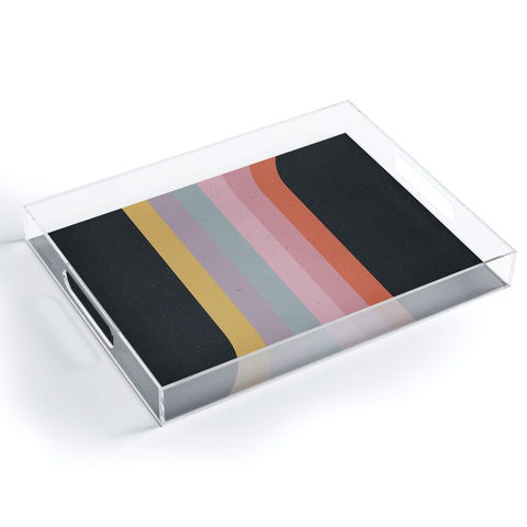Emanuela Carratoni Retro Rainbow on Black Acrylic Tray