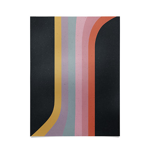 Emanuela Carratoni Retro Rainbow on Black Poster