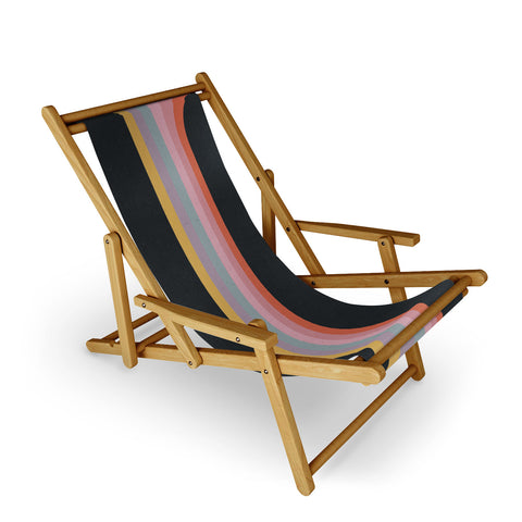 Emanuela Carratoni Retro Rainbow on Black Sling Chair
