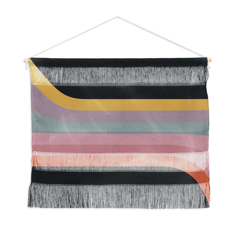 Emanuela Carratoni Retro Rainbow on Black Wall Hanging Landscape