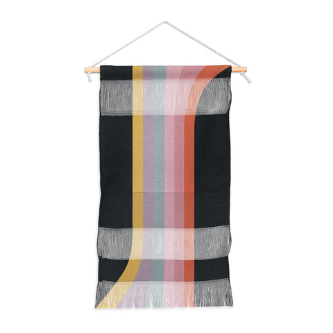 Emanuela Carratoni Retro Rainbow on Black Wall Hanging Portrait