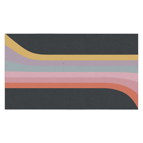 Emanuela Carratoni Retro Rainbow on Black Tablecloth