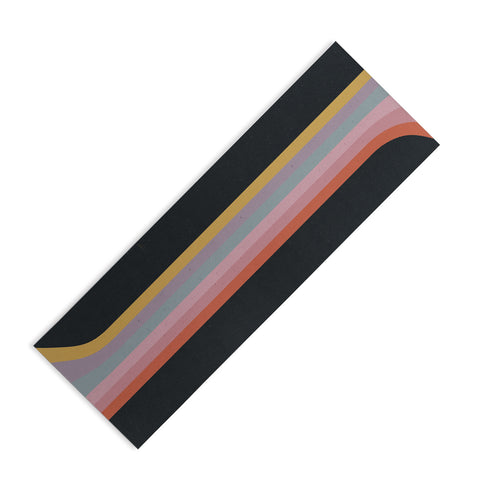 Emanuela Carratoni Retro Rainbow on Black Yoga Mat