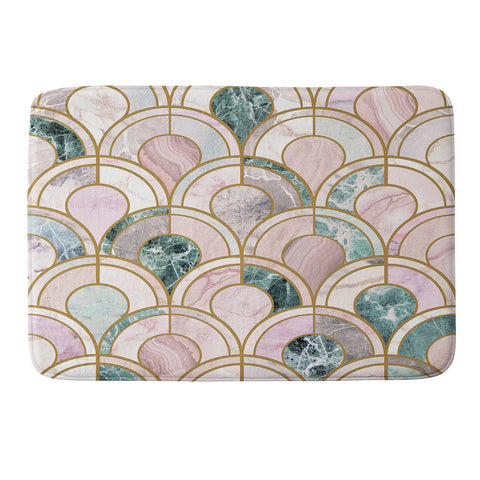 Emanuela Carratoni Rose Gold Marble Inlays Memory Foam Bath Mat