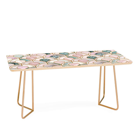 Emanuela Carratoni Rose Gold Marble Inlays Coffee Table