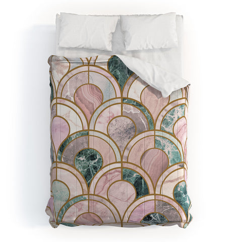 Emanuela Carratoni Rose Gold Marble Inlays Comforter