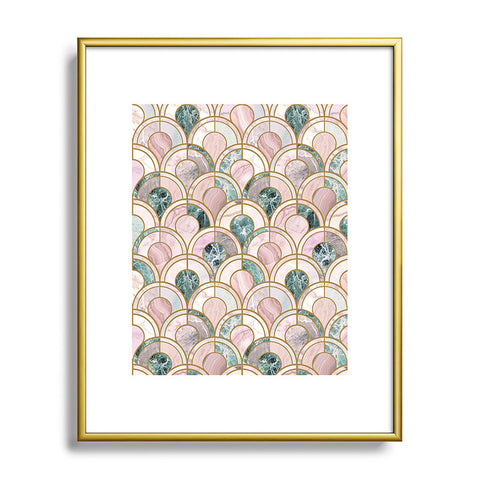 Emanuela Carratoni Rose Gold Marble Inlays Metal Framed Art Print