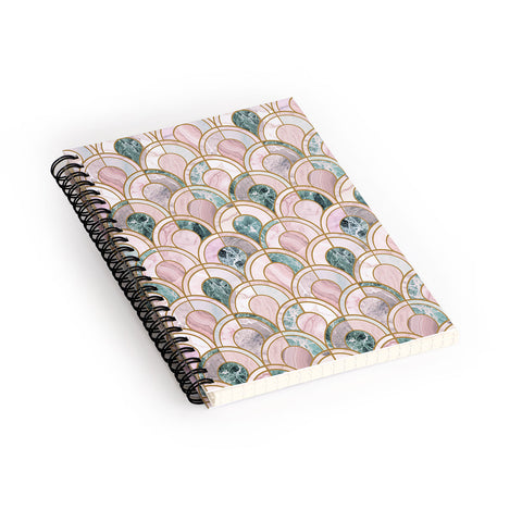Emanuela Carratoni Rose Gold Marble Inlays Spiral Notebook