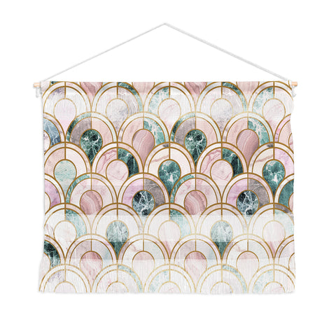 Emanuela Carratoni Rose Gold Marble Inlays Wall Hanging Landscape