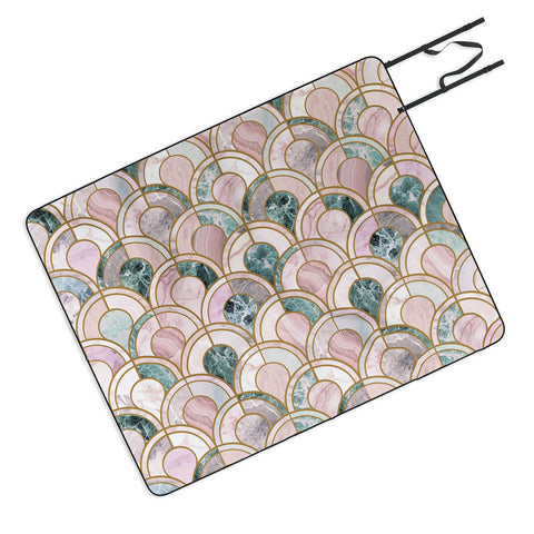 Emanuela Carratoni Rose Gold Marble Inlays Picnic Blanket