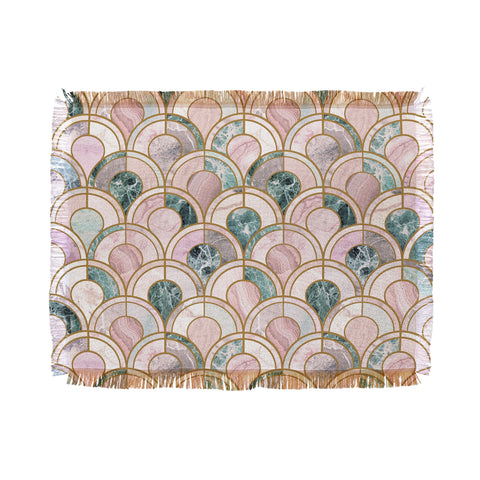 Emanuela Carratoni Rose Gold Marble Inlays Throw Blanket