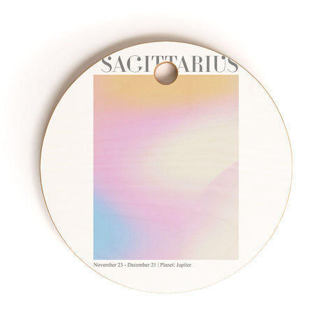 Emanuela Carratoni Sagittarius Zodiac Gradient Cutting Board Round
