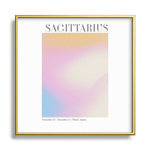 Emanuela Carratoni Sagittarius Zodiac Gradient Square Metal Framed Art Print