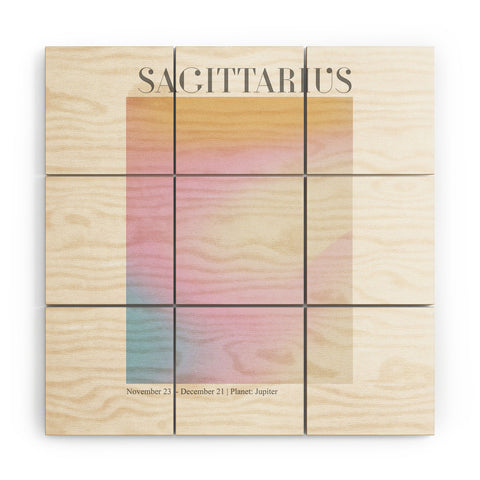 Emanuela Carratoni Sagittarius Zodiac Gradient Wood Wall Mural