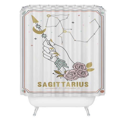 Emanuela Carratoni Sagittarius Zodiac Series Shower Curtain