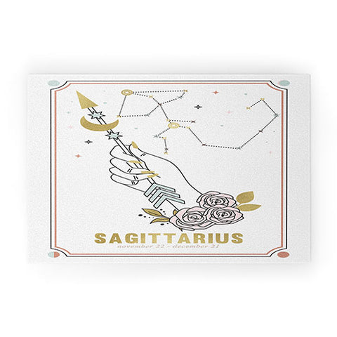 Emanuela Carratoni Sagittarius Zodiac Series Welcome Mat