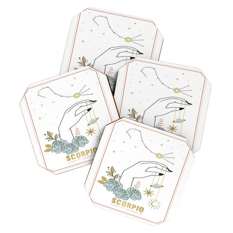 Emanuela Carratoni Scorpio Zodiac Series Coaster Set