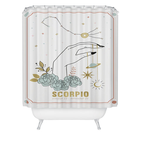 Emanuela Carratoni Scorpio Zodiac Series Shower Curtain