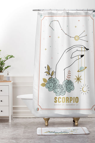Emanuela Carratoni Scorpio Zodiac Series Shower Curtain And Mat