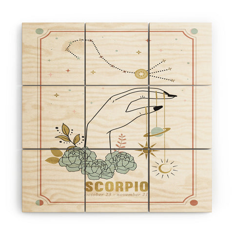 Emanuela Carratoni Scorpio Zodiac Series Wood Wall Mural