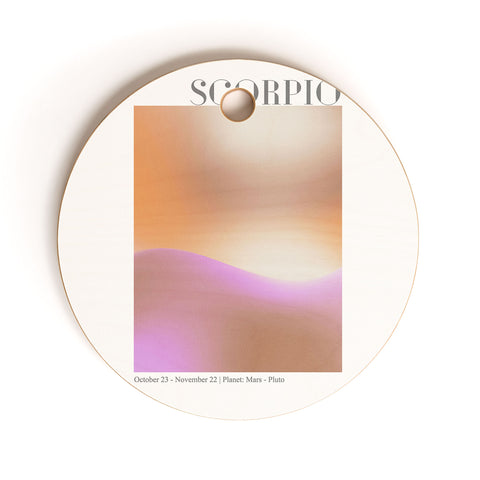 Emanuela Carratoni Scorpio Zodiac Sign Gradient Cutting Board Round
