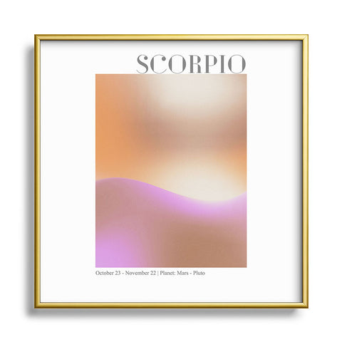 Emanuela Carratoni Scorpio Zodiac Sign Gradient Square Metal Framed Art Print