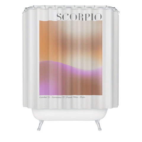 Emanuela Carratoni Scorpio Zodiac Sign Gradient Shower Curtain