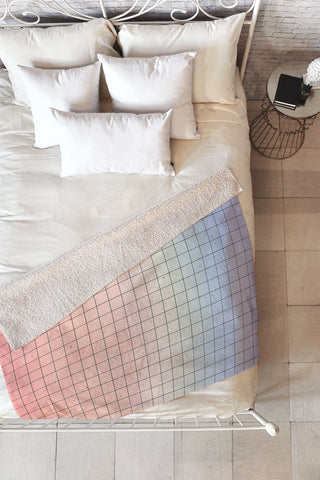 Emanuela Carratoni Serenity and Quartz Geometry Fleece Throw Blanket