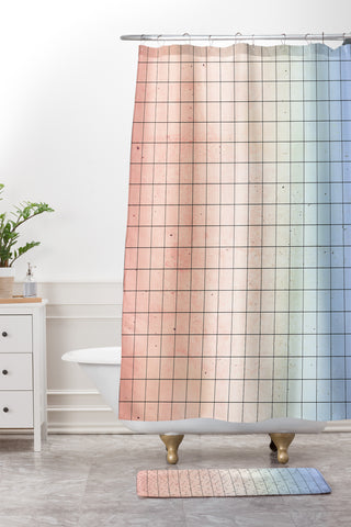Emanuela Carratoni Serenity and Quartz Geometry Shower Curtain And Mat