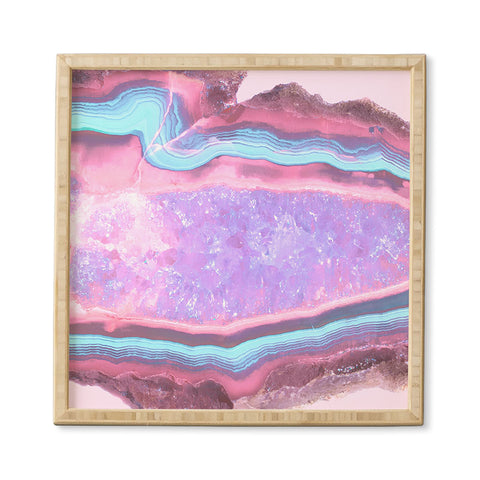 Emanuela Carratoni Serenity and Rose Agate with Amethyst Crystals Framed Wall Art