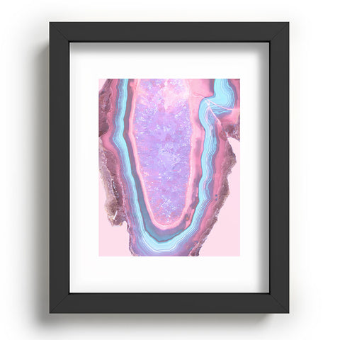 Emanuela Carratoni Serenity and Rose Agate with Amethyst Crystals Recessed Framing Rectangle